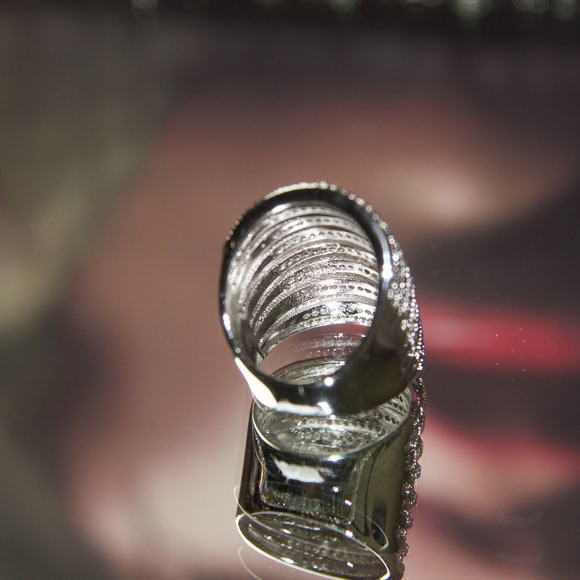 14kt Gold Dipped Pave Swarovski Statement Ring - Picture 6 of 7